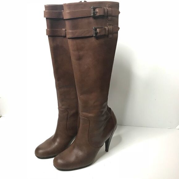 Cole Haan Sz 7.5 Brown Leather Heeled Boot - Picture 2 of 7
